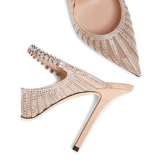 Jimmy Choo Bing 100MM Crystal-Embellished Mesh Mules EU39.5/US9.5 $1950 - Picture 3 of 12